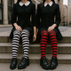 Patterned cotton tights for women Black white