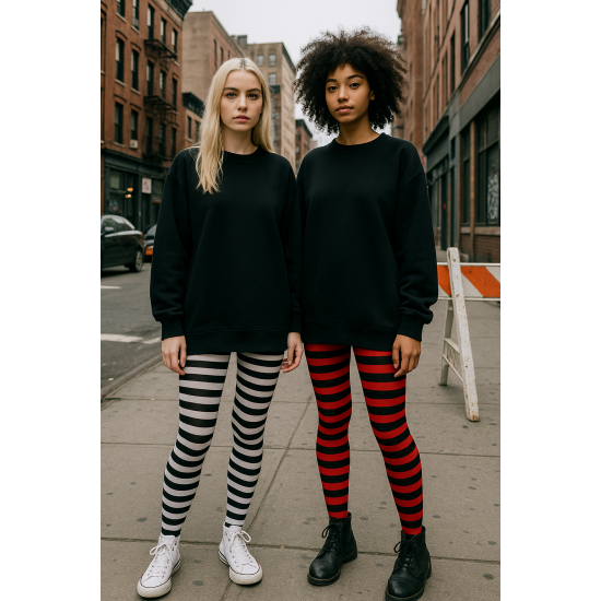 Patterned cotton tights for women Black white