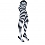 Patterned cotton tights for women Black white