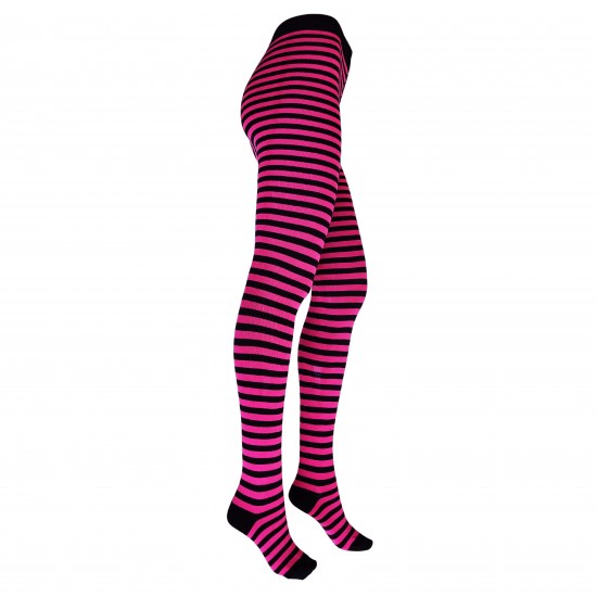 Patterned cotton tights for women Black cyclamen