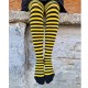 Patterned cotton tights for women Black yellow