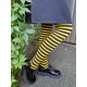 Patterned cotton tights for women Black yellow