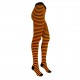 Patterned cotton tights for women Black orange