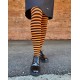 Patterned cotton tights for women Black orange