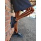 Patterned cotton tights for women Black orange