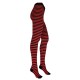 Patterned cotton tights for women Black red