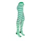 Patterned cotton tights for women Green white