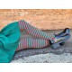 Patterned cotton tights for women Green red