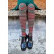 Patterned cotton tights for women Green red
