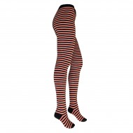 Patterned cotton tights for women Black coral