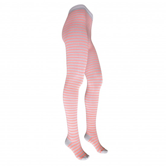 Patterned cotton tights for women Coral grey