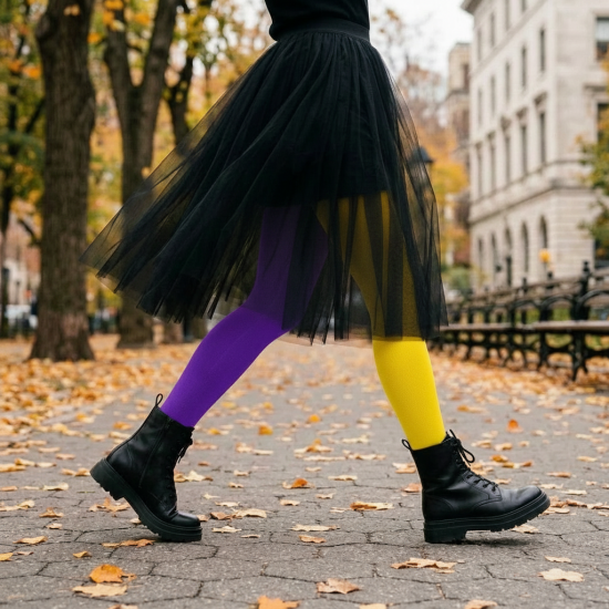 Skirtingomis kojomis medvilninės pėdkelnės moterims Violetinė geltona