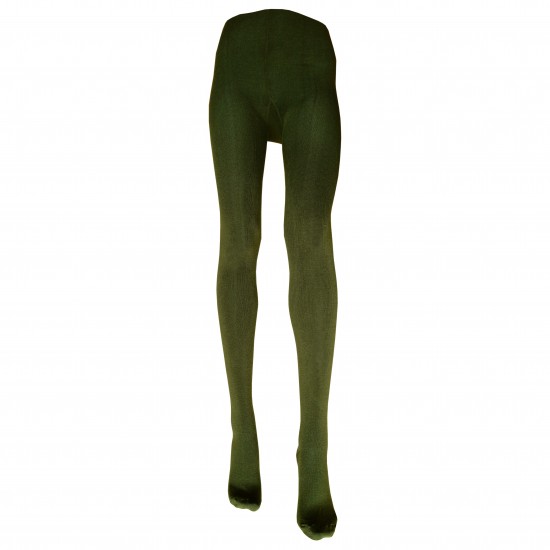 Warm olive 31% wool tights for women