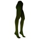 Warm olive 31% wool tights for women