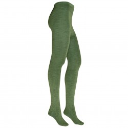 Very soft Extra fine 85% Merino wool Olive tights for women
