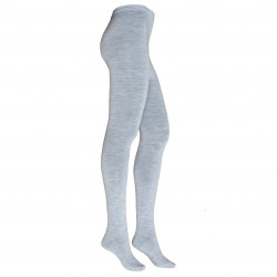 Very soft Extra fine 85% Merino wool Light grey tights for women