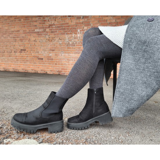 Labai švelnios Extra fine 85% merino vilnos Tamsiai pilkos pėdkelnės moterims