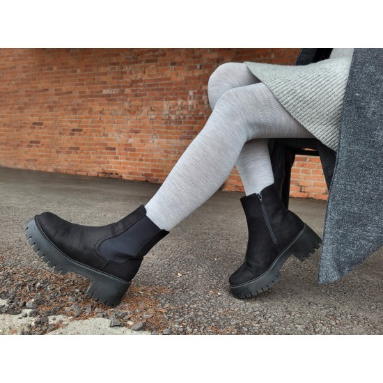 Very soft Extra fine 85% Merino wool Light grey tights for women