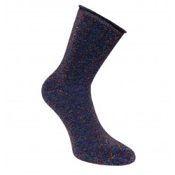 Sparkling socks for womans Blue, purple and yellow melange