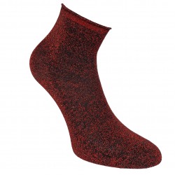 Sparkling socks for kids Black and red melange