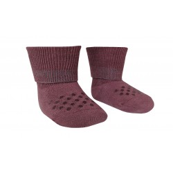 Organic cotton crawling socks for babies Burgundy