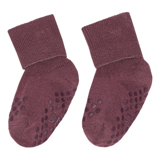 Organic cotton crawling socks for babies Burgundy