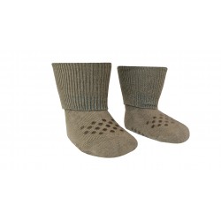 Organic cotton non-slip socks for kids Walnut