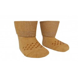 Organic cotton non-slip socks for kids Mustard