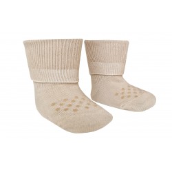 Organic cotton crawling socks for babies Taupe