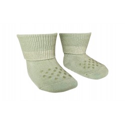 Gumuotos Organinės medvilnės atlenkiamos kojinės vaikams Šviesiai žalia