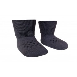 Gumuotos Organinės medvilnės atlenkiamos kojinės vaikams Tamsiai pilka