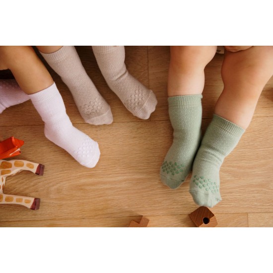 Organic cotton crawling socks for babies Burgundy