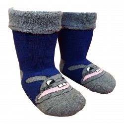 Šiltos pliušinės kojinės mėlynas Zuikis