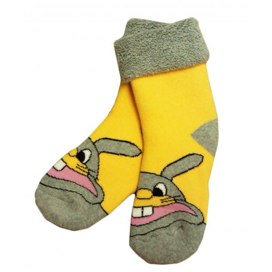 Šiltos pliušinės kojinės geltonas Zuikis