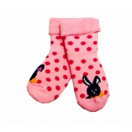 Šiltos pliušinės kojinės rožiniai Taškai