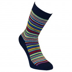 Warm plush socks dark blue Stripes