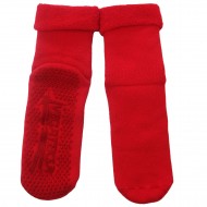 Gumuotais padais šiltos pliušinės kojinės Raudona