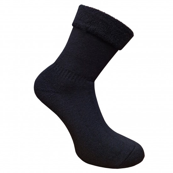 Very soft Extra fine 85% Merino wool plush socks Black