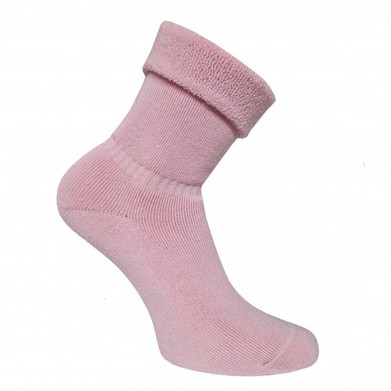 Labai švelnios Extra fine 85% merino vilnos pliušinės kojinės Šviesiai rožinė