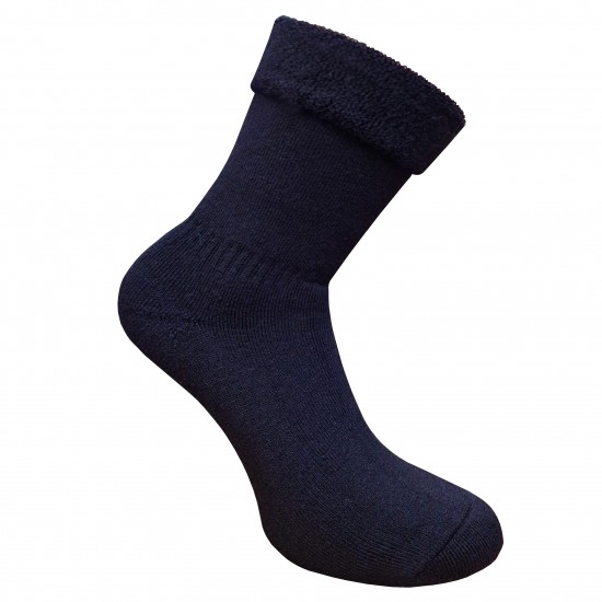 Labai švelnios Extra fine 85% merino vilnos pliušinės kojinės Tamsiai mėlyna