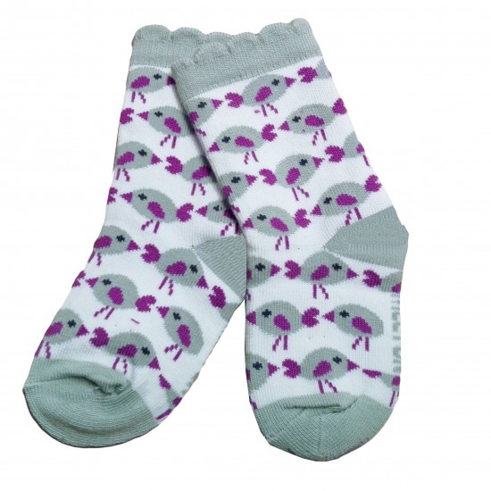 White socks Birds with hearts
