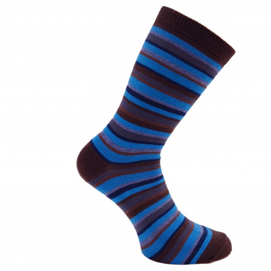 Striped socks Blue brown