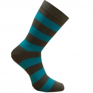 Striped socks Wide stripes (Dark brown blue)