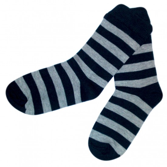 Striped socks dark blue and grey Wider stripes
