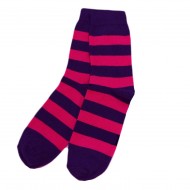 Striped socks dark blue and pink Wider stripes