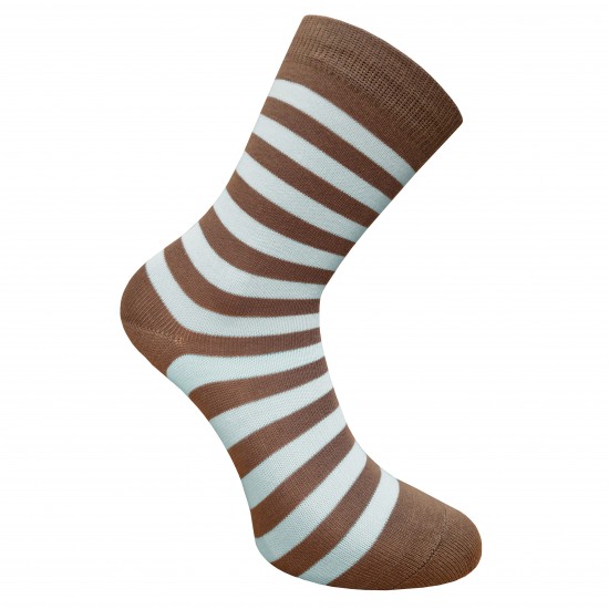 Striped socks Dark brown blue