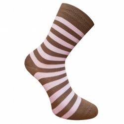 Striped socks Dark brown pink