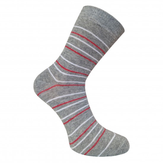 Grey socks Red stripes