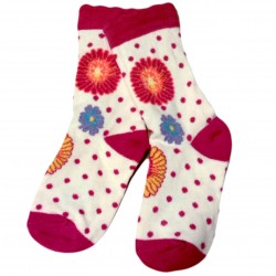 Pink socks Flowers and dots