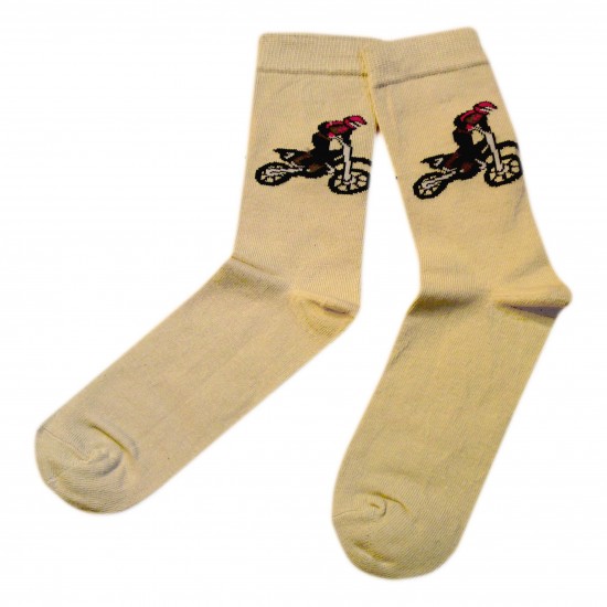 Beige socks Motorcycle
